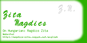 zita magdics business card